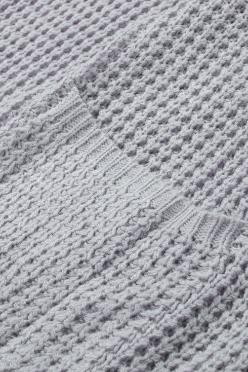 Pocket Knitted Solid Color Cardigan